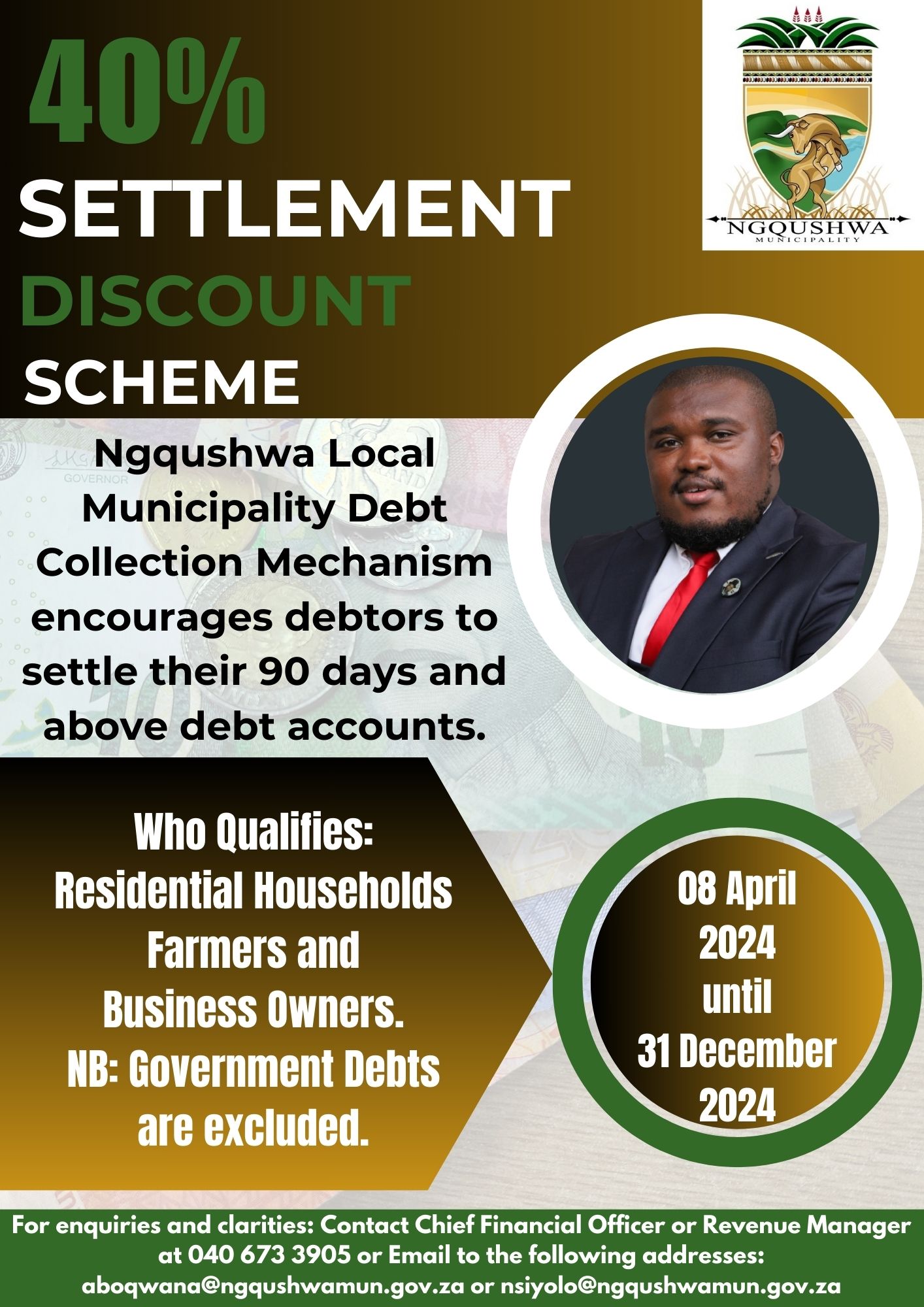 40 % Settlement Discount Scheme